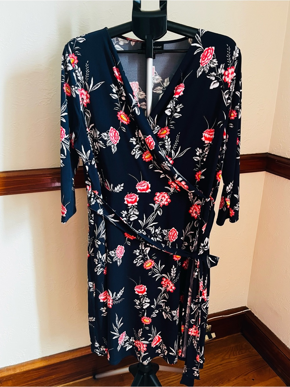 Lane Bryant Navy Floral Wrap Dress in EXCELLENT condition